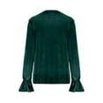 thumbnail image 5 of Velvet Blouses for Women, Cowl Neck Trendy Long Sleeve Shirts, Fall Casual Elegant Tops, 5 of 6