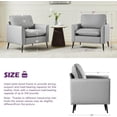 thumbnail image 6 of LAZZO Faux Leather Accent Chair, Mid-Century Modern Upholstered Armchair with Curved Armrests for Living Room and Office, Gray, 6 of 9