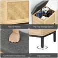 thumbnail image 4 of Natural Rattan 16in Storage Chest, Storage Bench Organizer for Entryway, Rectangular Bench Storage Rack with Foam Pad Seating Cushion for Bedroom, Living Room, Dorm, Hallway (16 Inches), 4 of 9
