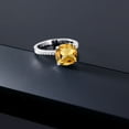 thumbnail image 4 of Gem Stone King 925 Sterling Silver Yellow Citrine Engagement Ring for Women | 3.34 Cttw | Cushion 10MM | Gemstone Birthstone | Available in Size 5, 6, 7, 8, 9, 4 of 5