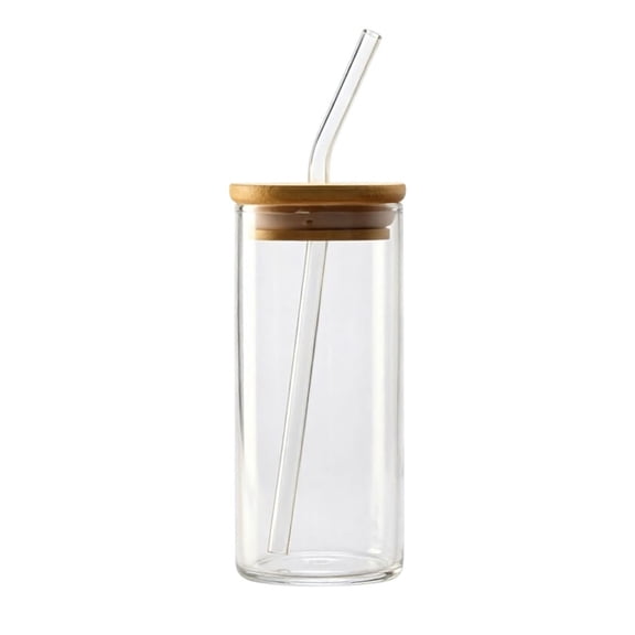 TAROFISH Classic Glass Tumblers for Cold Drinks, Iced Coffee Glasses, Complete with Straws and Lids, Dishwasher-Safe, Coffee Glasses, Drinking Glasses, Glass Tumblers