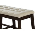 thumbnail image 2 of Cappuccino Wood Counterheight Dining Bench with Beige Linen Fabric, 2 of 4