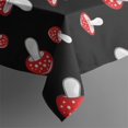thumbnail image 5 of Red Mushroom Polka Dot Black Pattern Square Tablecloth,Waterproof Square Table Cover,Wipeable Spillproof Washable Table Cover for Home Kitchen Party Decor 60"x60"(152x152cm), 5 of 6