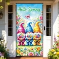 thumbnail image 4 of Noehoiugi Hello Spring Door Cover 71X35 Inches Spring Door Banner Gnome Flower Bouquet Welcome Spring Porch Sign Decorative Background Banner For Front Door And Porch, 4 of 7