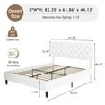 thumbnail image 7 of 4 EVER WINNER Queen Bed Frame, Queen Upholstered Platform Bed with Button Tufted Headboard, White Queen Bed Frame, White, 7 of 7