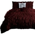thumbnail image 2 of D.N.G. BEDDINGS 100% Egyptian Cotton 3 Piece Circle Ruffle Comforter Set with 1 Freebie Ruffle Pillow | 550 GSM Filled Microfiber - King/Cal-King Size, Wine Color - 800 Thread Count, 2 of 5