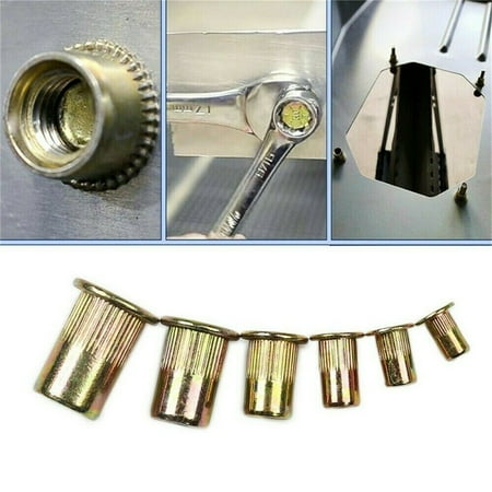 

findmall 150 Pcs SAE Rivet Nut Kit Rivnut Nutsert Assort Set 1/4-20 10-32 10-24 8-32 6-32