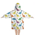 thumbnail image 2 of White Plant Dinosaurs Pattern Blanket Hoodies for Kids 6-13YR Oversize Wearable Blanket Hoodies for Boys Girls Teens, 2 of 7