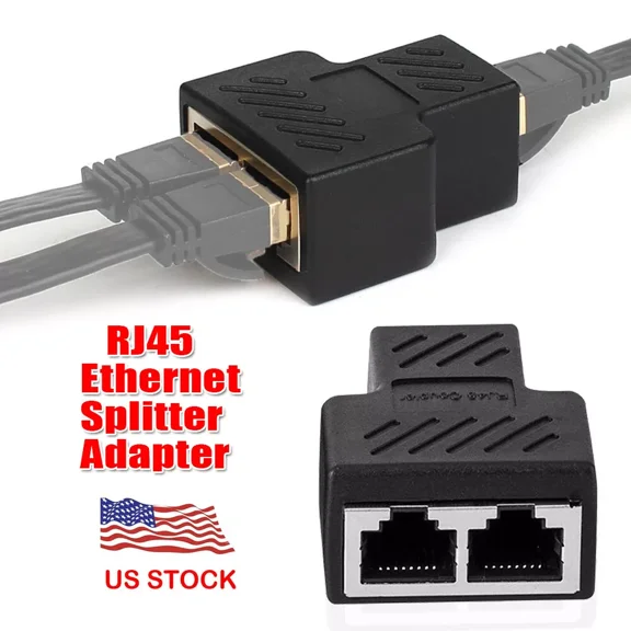 WinHolder RJ45 Splitter Adapter 1 to 2 Ways CAT 7 6 5 LAN Ethernet Cable Plug Connector