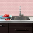 thumbnail image 6 of Clevermosaics 12*12 inch Self Adhesive Peel and Stick Backsplash Vinyl Pink Subway Tiles - 10 Sheet, 6 of 8