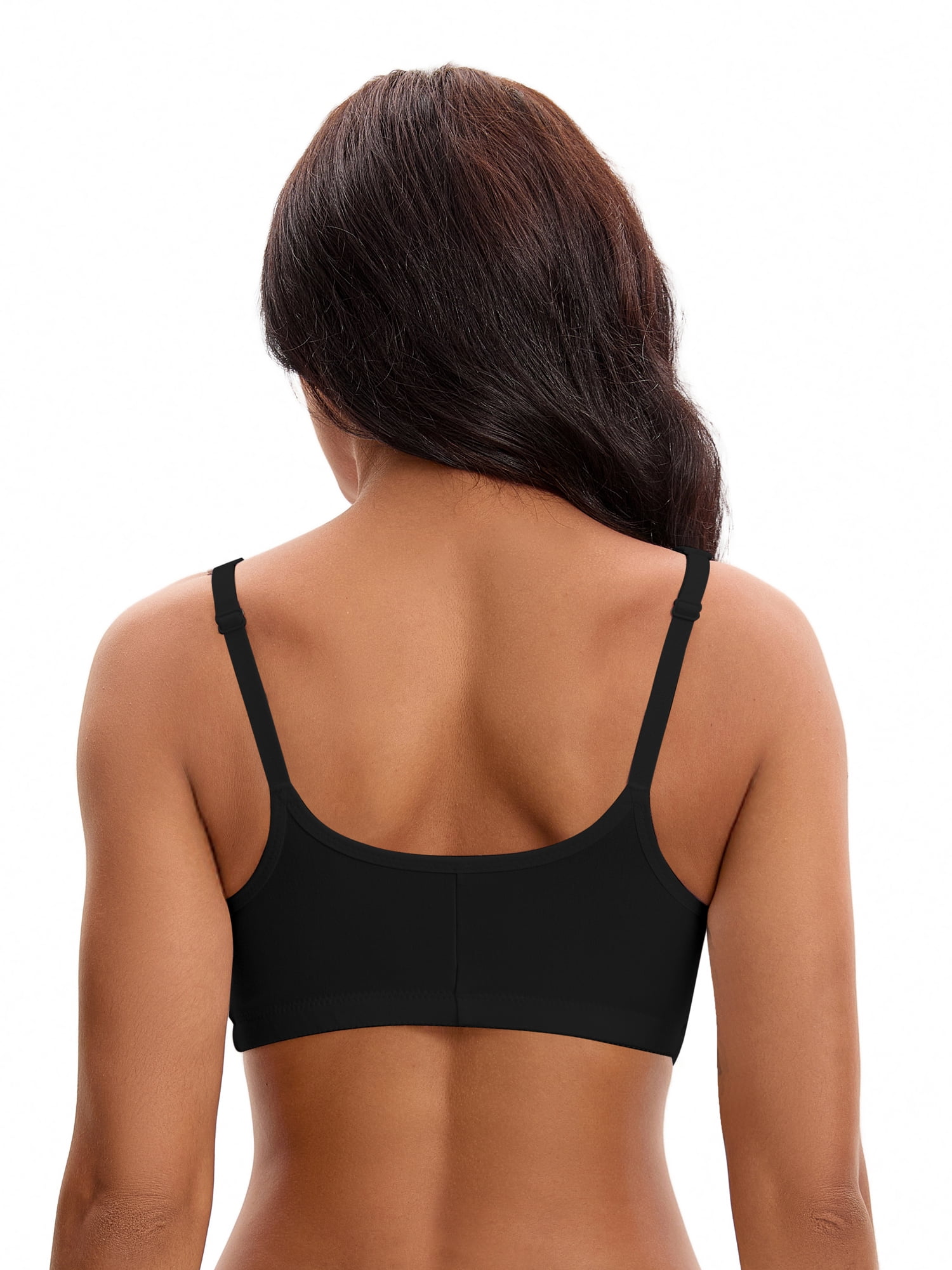Unique Bargains Women's Front Closure Adjustable Strap Wirefree Workout Bras L Black