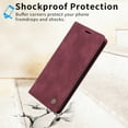 thumbnail image 6 of Dteck Case for iPhone 14 Pro, Premium Soft PU Leather Cover TPU Bumper with Card Holder Kickstand Magnetic Adsorption Flip Wallet Case for iPhone 14 Pro,Red, 6 of 6