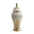 thumbnail image 1 of veasfak Ceramic Flower Vase Porcelain Ginger Jar with Lid Collection Handicraft Table M, 1 of 9
