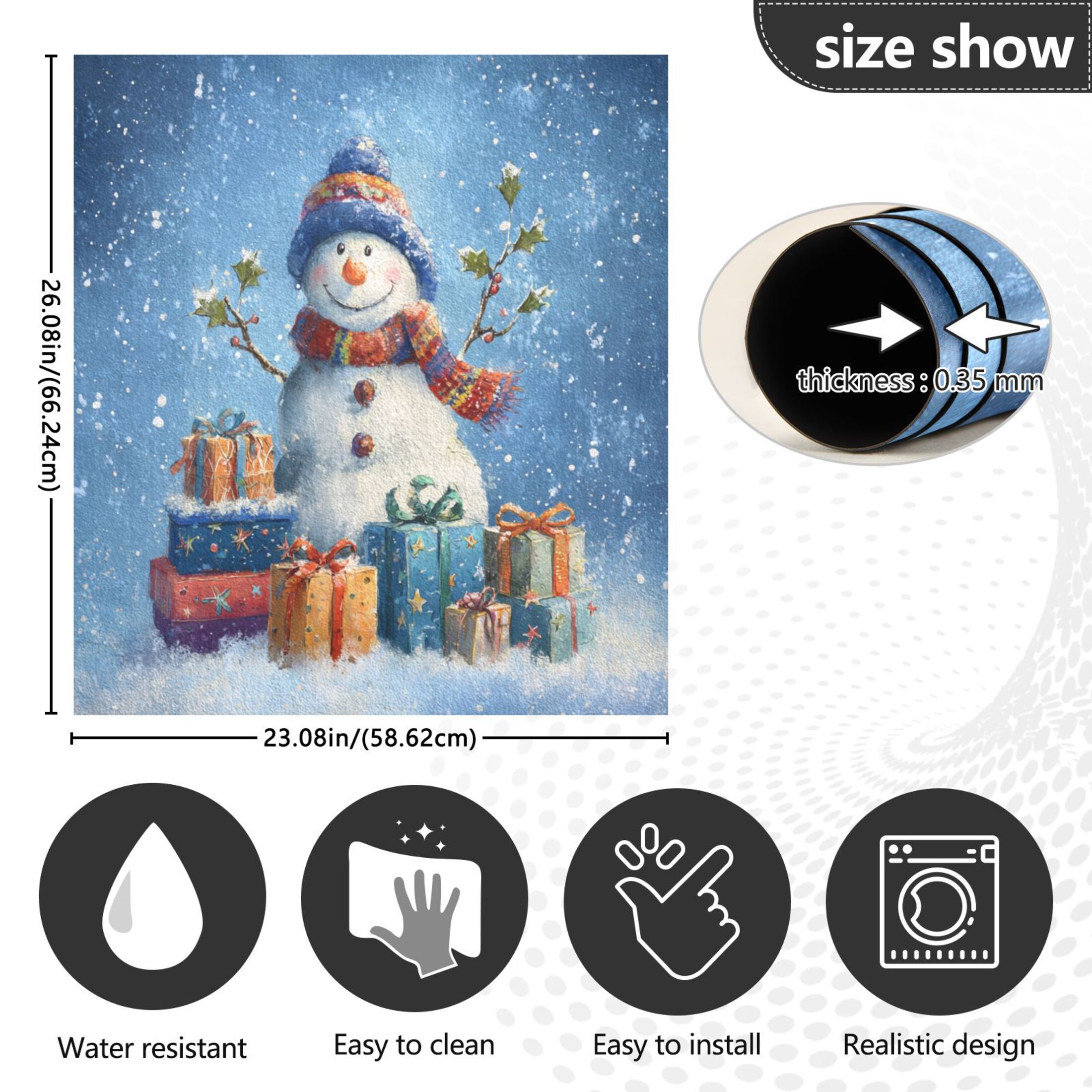 Dishwasher Sticker Magnetic Dishwasher Sticker Magnetic Decorative Sticker Refrigerator Sticker Dishwasher Decorative Stickers Blue Christmas Snowman