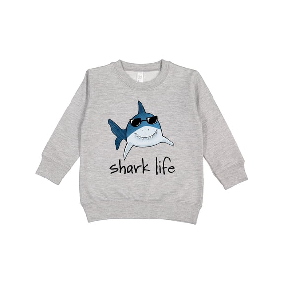 Inktastic Shark Life Fun Shark with Sunglasses Toddler Sweatshirt
