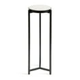 thumbnail image 5 of Kate and Laurel Aguilar Modern Round Drink Table, 9 x 9 x 23, White and Black, Genuine Marble Accent Table for Small Spaces and for Use as Small Plant Stand, 5 of 9