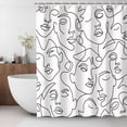 thumbnail image 3 of Abstract Face Shower Curtain, Abstract Shower Curtain with 12 Hooks, Modern Shower Curtain, Abstract Line Minimalist Drawing Waterproof Shower Curtain for Bathroom, 72''''W X 72''''H, 3 of 6