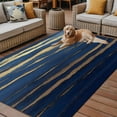 thumbnail image 2 of Fsddascl Oil Painted Blue Golden Outdoor Rug for Patio/Deck/Porch, Non-Slip Large Area Rug 5 x 8 Ft, Abstract Luxury Modern Indoor Outdoor Rugs Washable Area Rugs, Reversible Camping Rug Carpet, 2 of 5