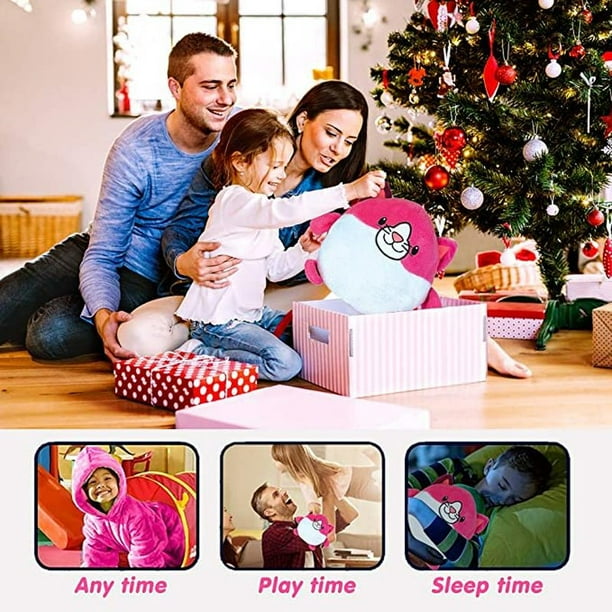 Children Print Blanket Sweatshirt Hooded Blanket With Front Pocket