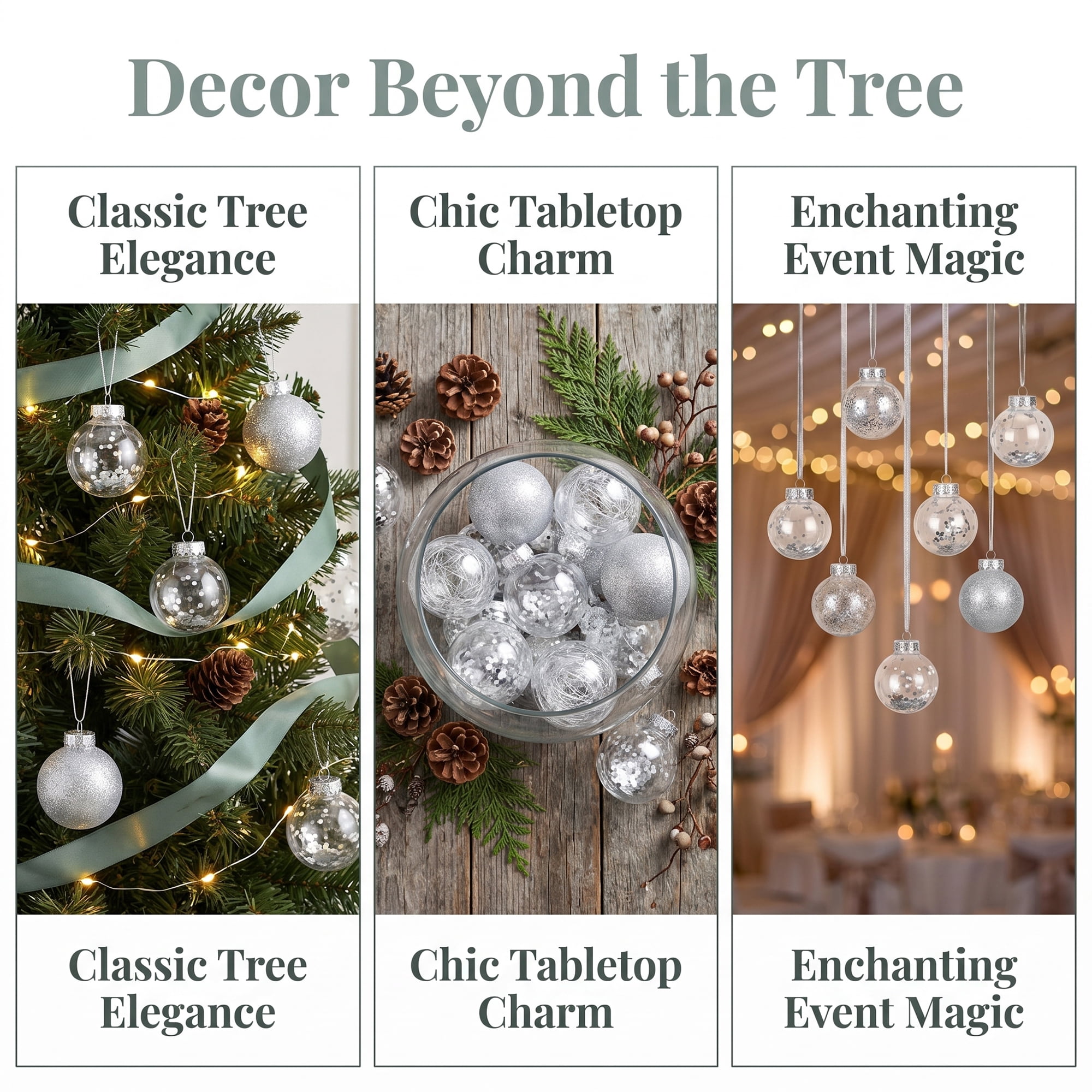 Unique Bargains Christmas Tree Ornaments - 24 Pack Baubles Shatterproof Balls White B 2.4"