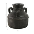 thumbnail image 3 of Terracotta Triple Handle Vase for Living Room Decor - Casual Home Decor Accent for Entryway, Bedroom, and Office Shelf - Decorative Flower Vase for House and Dining Room Table - 13", Black, 3 of 12