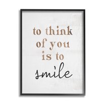 Stupell Industries Romantic Smile Quote Pretty Glam Detail Typography Framed Wall Art, 16 x 20, Design by Lil' Rue
