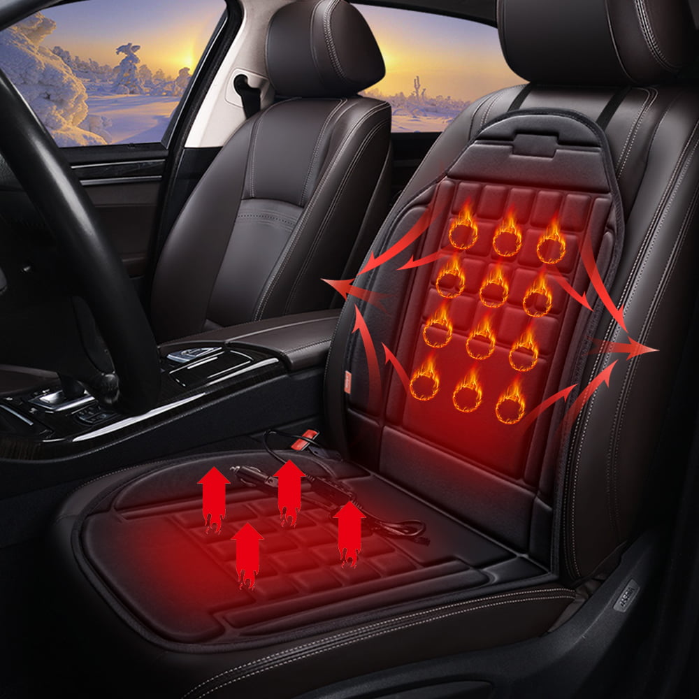 Tsumbay Car Heated Seat Cushion 12V Car Heated Pad Car Seat Heater with Intelligent Temperature Controller & Timing Function for Car Truck 