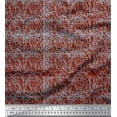 thumbnail image 1 of Soimoi Red polyester Crepe Fabric Brush Stroke Abstract Decor Fabric Printed Yard 42 Inch Wide, 1 of 3