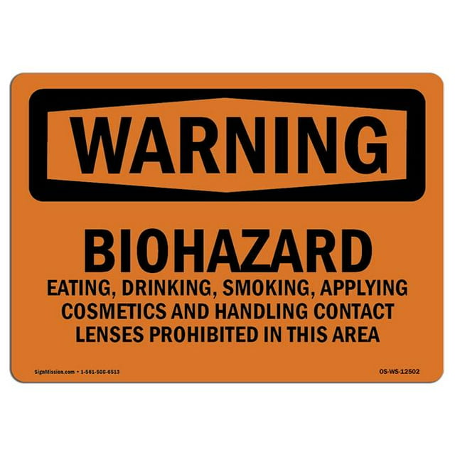 SignMission OS-WS-D-710-L-12502 Panneau d'Avertissement d'Osha - Danger Biologique avec Symbole
