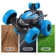 thumbnail image 7 of Remote Control Car for Kids, 2.4GHz RC Stunt Car with 360° Spins & LED Light Wheels, Double-Sided All-Terrain Racing Car Toy, Gift for Boys & Girls Ages 3-8 (Blue), 7 of 7