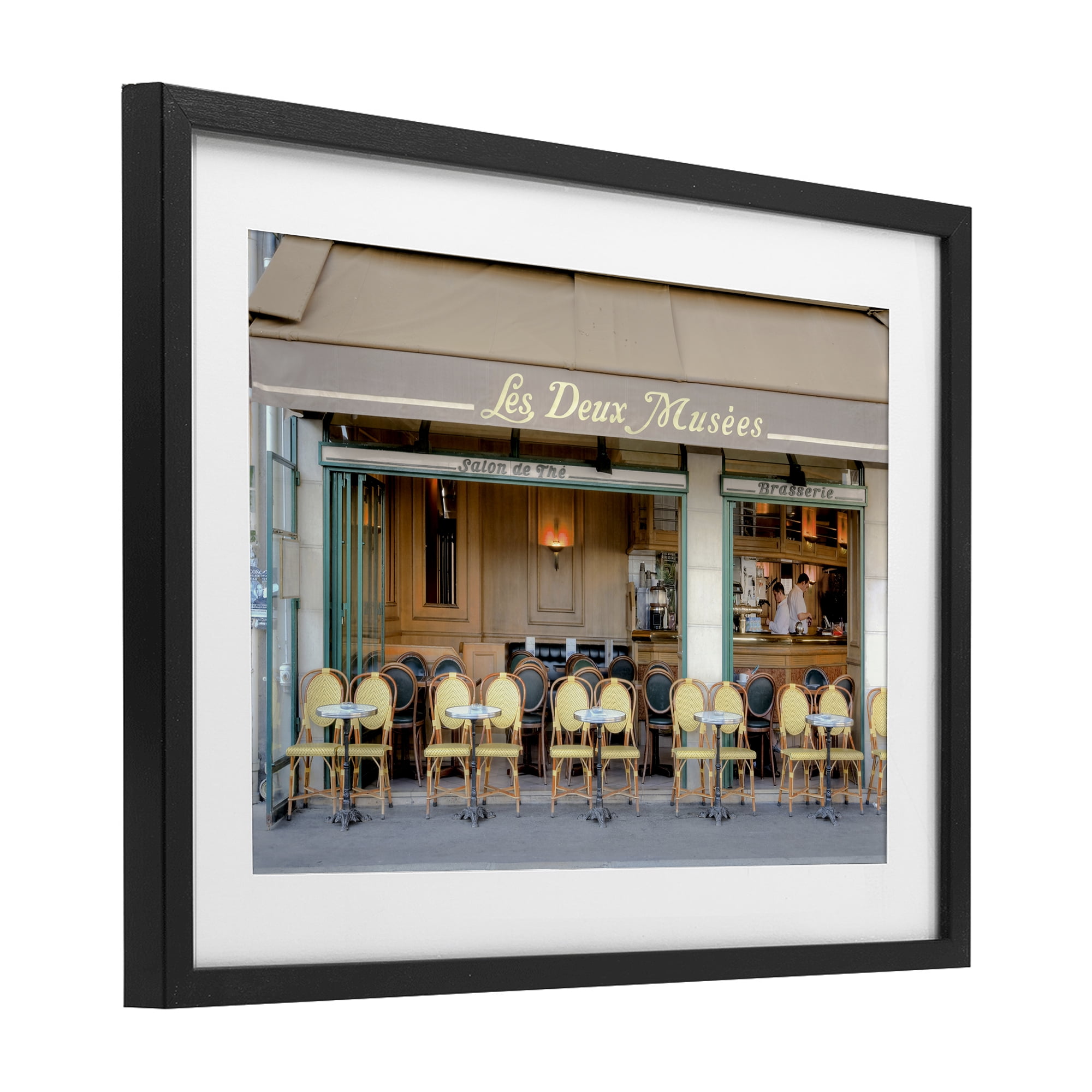 Stupell Industries Parisian Outdoor Seating Cafe Black Framed Print Under Glass, design by Alan Blaustein