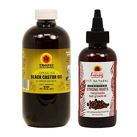 Jamaican Black Castor Oil 8 oz & Strong Roots Pimento 4 oz 
