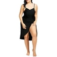 thumbnail image 3 of Sonducket Vestido de mujer Playa Cubrir Traje Color sólido Maxi Vestido largo Vestidos Negro XXL, 3 of 6