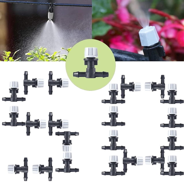 50PCS Garden Irrigation System Automatic Drip Irrigation Kit Micro + Tee Hose Joint, Water Mist Nozzle Terrace Planted Garden Outdoor Mini Watering Dr