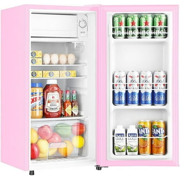 HUMSURE 3.1 Cu.ft Pink Mini Fridge with Freezer, Adjustable Temp, Quiet for Dorms & Offices