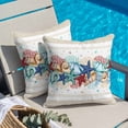 thumbnail image 6 of Summer Marine Throw Pillow Cover Life Beach Starfish Shell Coral Vintage Linen Cotton Linen Cushion Cover Throw Pillow Case with Invisible Zipper for Couch Sofa Bed Chair Car 20x20 Inch, 6 of 14