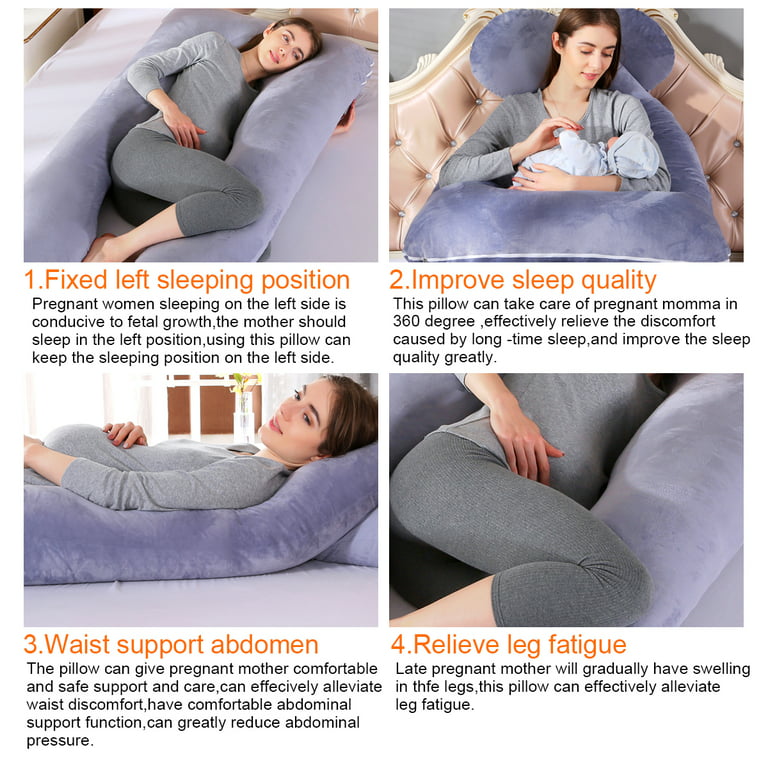 U Shaped Pregnancy Pillow with Cover, U Shaped Full Body Pillow for  Pregnant Women and Sleeping, 60*120cm 