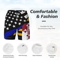 thumbnail image 3 of Men's 2 in 1 Swim Trunks with Compression Liner Thin Blue Line Maryland Flag Quick Dry Beach Shorts, 3 of 6