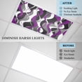 thumbnail image 4 of 2 Pack Purple Wave Line Fluorescent Light Covers for Ceiling Lights Modern Black Gray White Striped Gradient Magnetic Ceiling Light Covers Overhead Light Filters for Office Classroom Home, 4 of 9