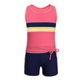thumbnail image 3 of Kaerm Girls Two Piece Tankini Swimsuit with Boyshort Kids Bathing Suit Beach Rash Guard Swimwear Watermelon Red 6, 3 of 8