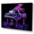 thumbnail image 2 of Designart "Neon Nocturne On The Purple Piano III" Music Canvas Art Print, 2 of 7