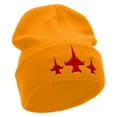 thumbnail image 4 of Three Jets Embroidered 12 Inch Long Knitted Beanie - Yellow OSFM, 4 of 5