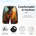 thumbnail image 5 of Lsque Mens Swim Trunks Moonlit Hairless Cat Monk Pattern - Bathing Suit Compression Liner - Beach Swim Shorts Swimwear - (S-3XL) - Stretch Quick Dry -XX-Large, 5 of 9