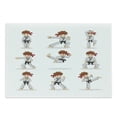 thumbnail image 1 of Karate Cutting Board, Martial Arts Performer Boy Cartoon in Various Fight Poses, Decorative Tempered Glass Cutting and Serving Board, in 3 Sizes, by Ambesonne, 1 of 2