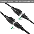thumbnail image 7 of Short Power Extension Cord - Low Profile Wall Head 6 Inch 14AWG/3C SJTW Heavy Duty Extension Cable for Indoor/Outdoor, 90-Degree Flat Plug 15A/125V 1875W NEMA 5-15P to NEMA 5-15R, Black 1-Pack, 7 of 7