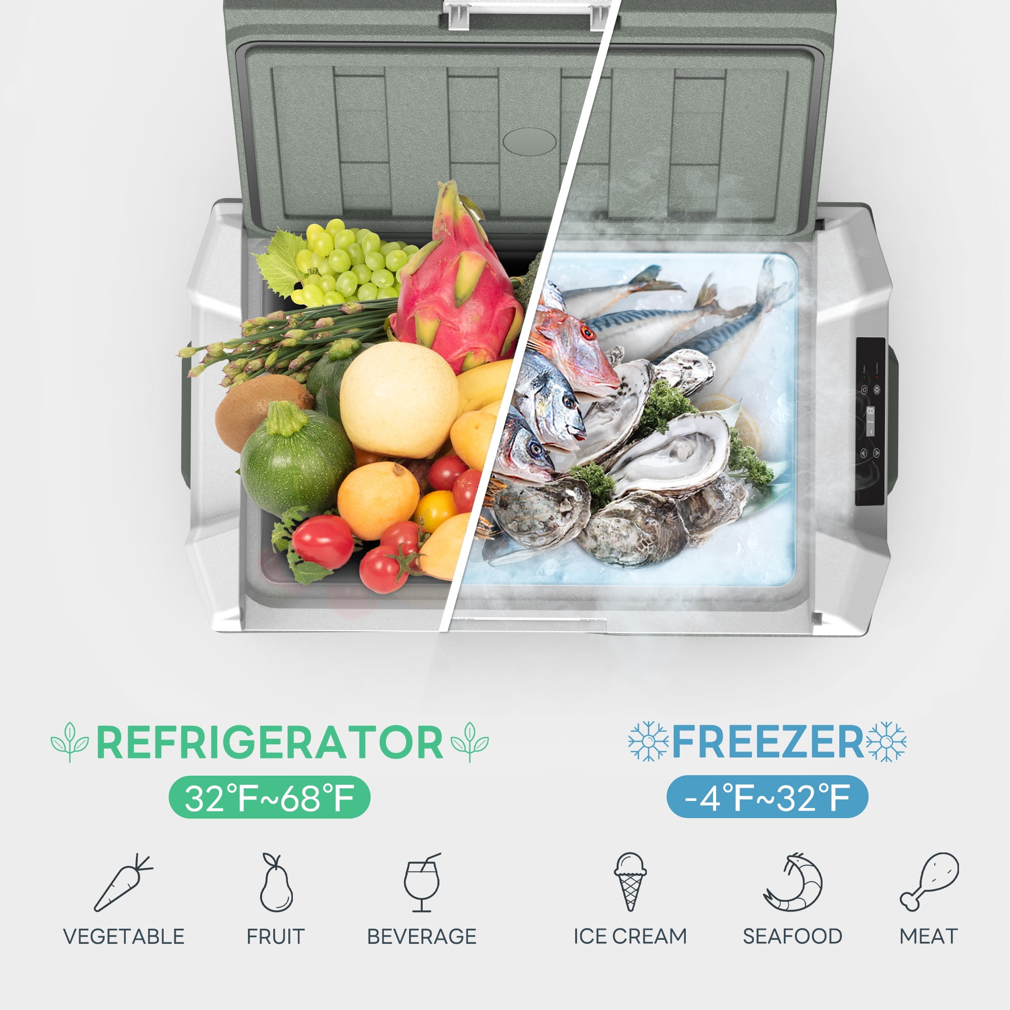 Alpicool Car Refrigerator 37 Quarts, 12v Refeigerator Portable Fridge Freezer, -4°F to 68°F Electric Cooler RV Compressor Fridge for Outdoor, Camping, Travel and Home Use