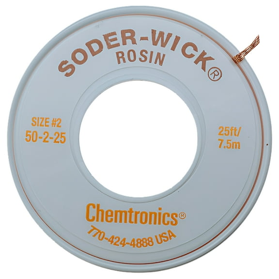 Chemtronics 50-2-25 SODER-WICK Rosin Desoldering Braid .060", 25ft