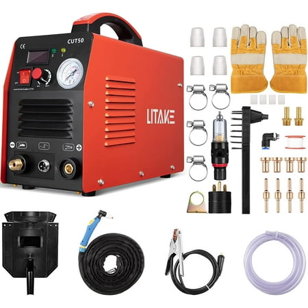 

Plasma Cutter 50Amp Dual Voltage 110V/220V Plasma Cutting Machine Inverter Metal Plasma Cutting Equipment Maximum Cutting Thickness 5/9 (14mm)