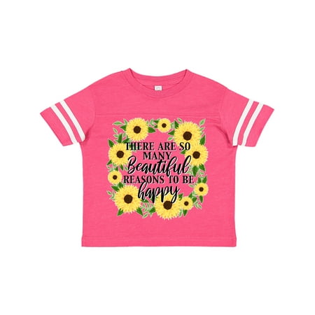 

Inktastic There are so many Beautiful Reasons To Be Happy with sunflower wreath Gift Toddler Boy or Toddler Girl T-Shirt