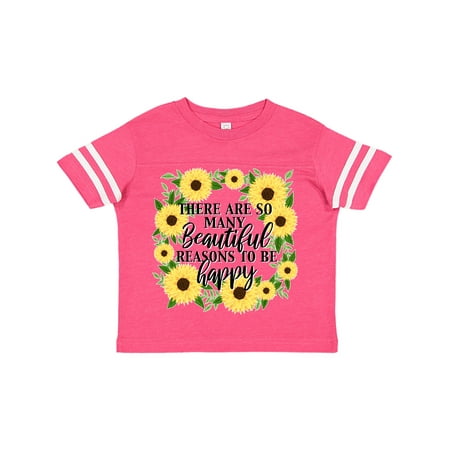 

Inktastic There are so many Beautiful Reasons To Be Happy with sunflower wreath Gift Toddler Boy or Toddler Girl T-Shirt